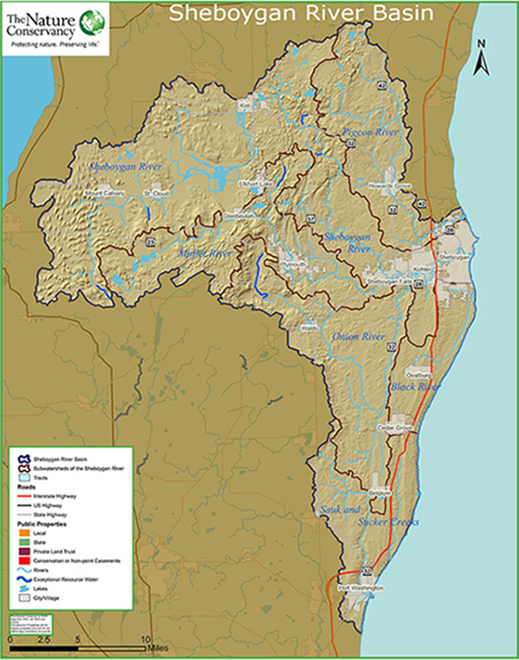 Map of Sheboygan River Basin