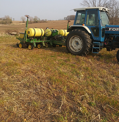 no-till planting corn into cover crop